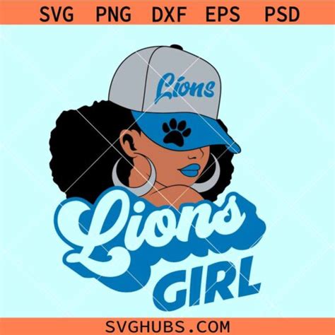 Detroit Lions Girl Svg Detroit Lions Logo Svg Girl Svg Nfl Team Svg
