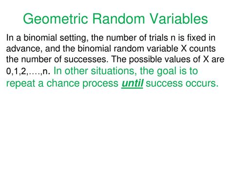 Binomial And Geometric Random Variables Ppt Download