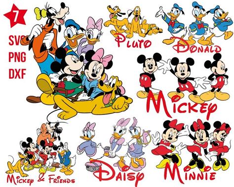 Mickey Mouse And Other Cartoon Characters With The Names Of Each Disney