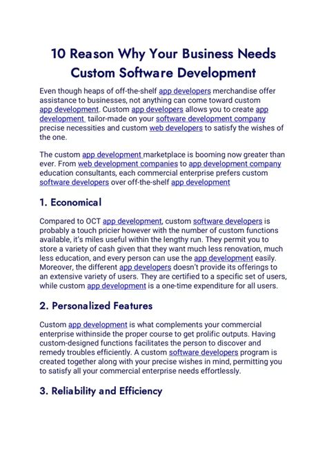 Ppt 10 Reason Why Your Business Needs Custom Software Development