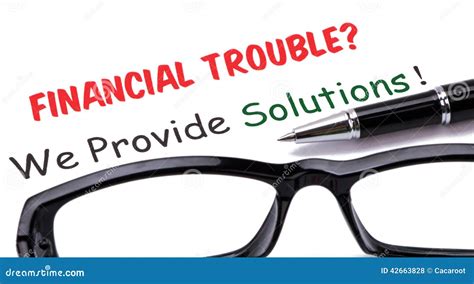 financial troubleswe provide solutions stock photo image