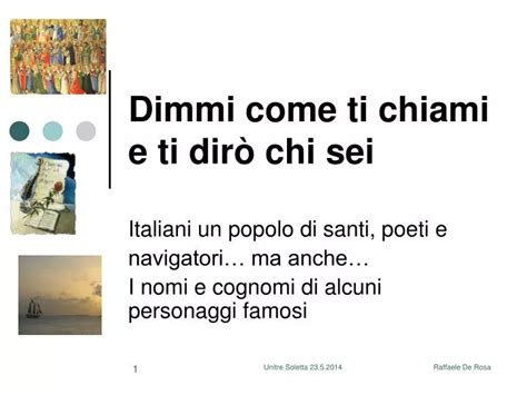 PPT Dimmi come ti chiami e ti dirò chi sei PowerPoint Presentation