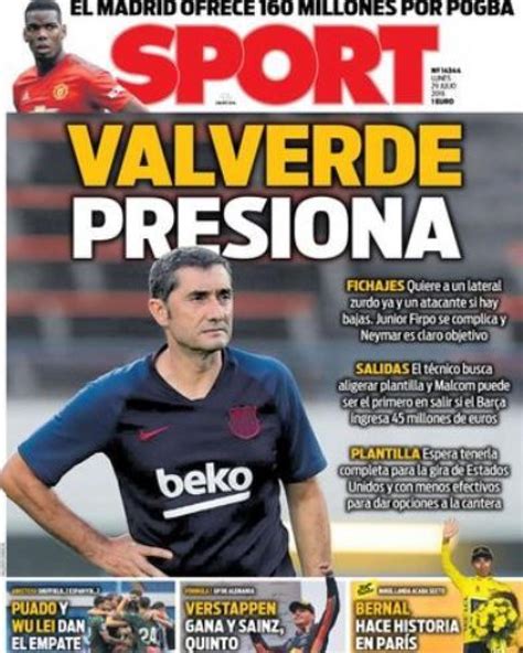 La Portada Del Diario Sport 29 07 2019