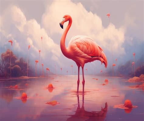 Premium Ai Image Flamingo