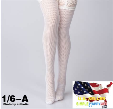 1 6 Scale White Fishnet Stockings For 12 Female Figure Hot Toys Phicen USA EBay