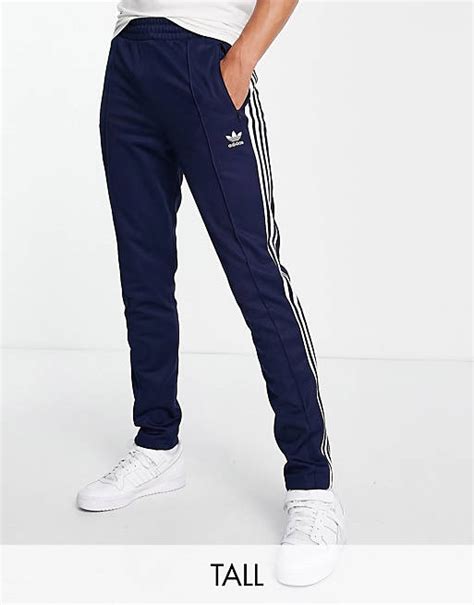 Adidas Originals Tall Adicolor Beckenbauer Track Pants In Navy Asos