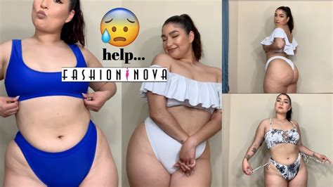 I Tried Fashion Nova Curve Bikinis Try On Haul Youtube