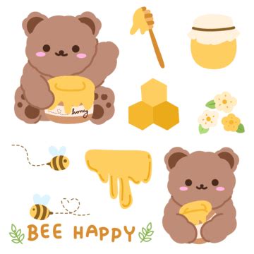 Korean Love Hand Vector Art PNG, Korean Bear Sticker Cute Brown ...