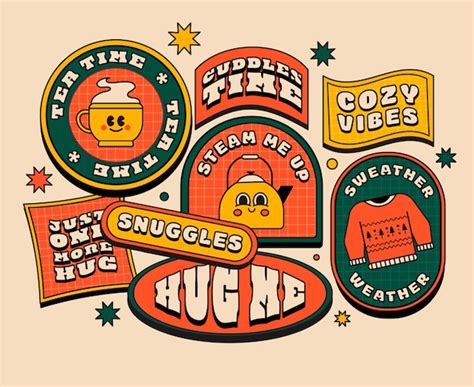 Colecci N De Pegatinas Retro Dibujadas A Mano Vector Gratis