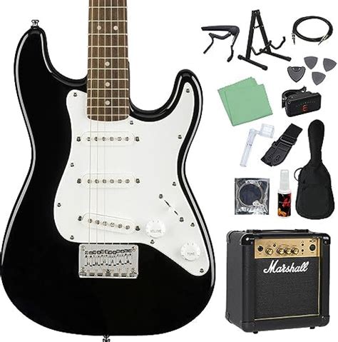 Amazon Squier By Fender Mini Strat Black エレキギター 初心者14点セット Mg10付 ストラト