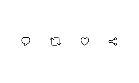 Reply Retweet Like And Share Icon Set Of Social Media Elements