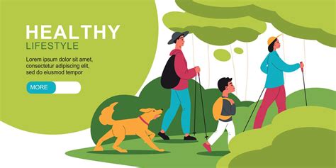 Healthy Lifestyle Horizontal Banner 19775587 Vector Art At Vecteezy