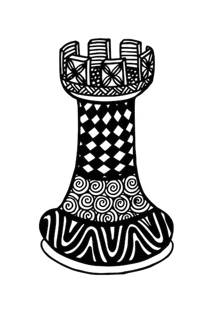 Premium Vector | Rook chess piece vector illustration art