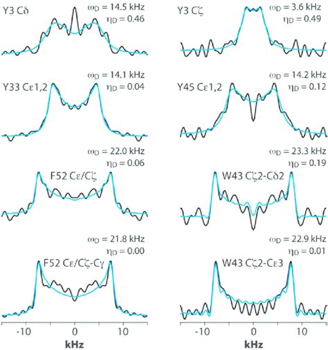 Cpvc Dipolar Lineshapes For Representative Aromatic Carbons In Gb