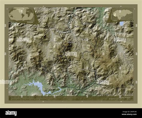 Lempira, department of Honduras. Elevation map colored in wiki style ...