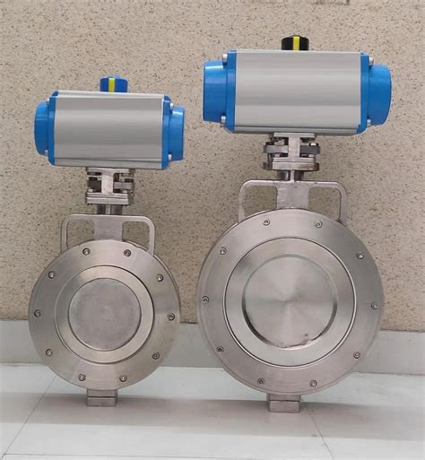 Pneumatic Double Eccentric Off Set Disc Wafer Type Butterfly Valve At