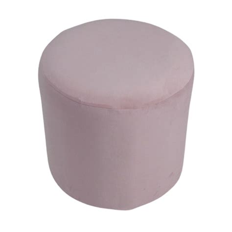 Hs Velvet Round Ottoman Blush Mtb Event Rentals