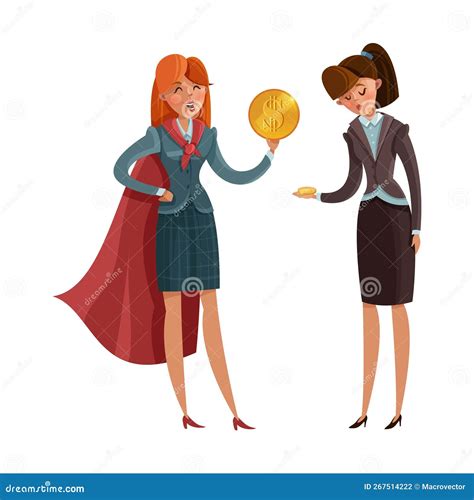 Winner Loser Businesswomen Composition Stock Vector Illustration Of