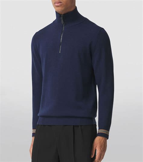 Burberry Wool Half Zip Sweater Harrods Us