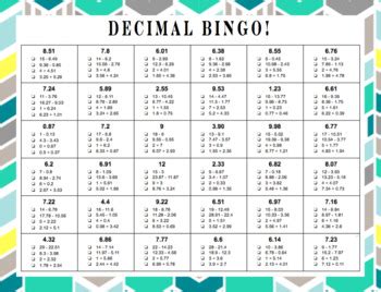 Decimal Bingo By Meghan Smith Teachers Pay Teachers