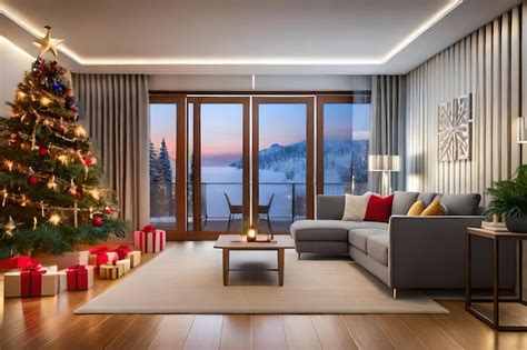 Premium Ai Image Christmas Room Background Images