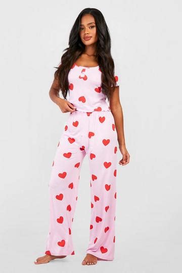 Love Heart Pyjamas Heart Pyjamas And Pjs Boohoo Uk