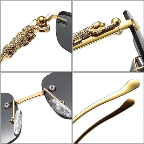 Buy RICHORS Luxury Rimless Men And Womens Sunglasses Retro Gold Metal