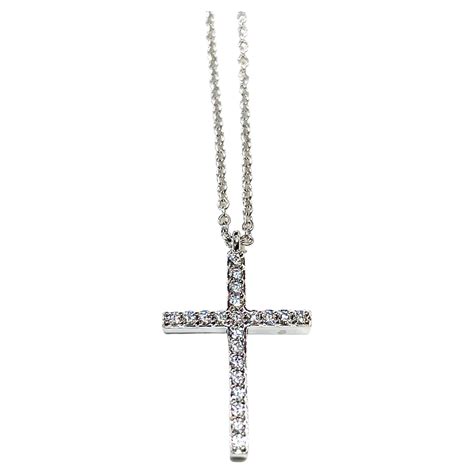 Tiffany And Co Diamond Yellow Gold Cross Pendant And Necklace At 1stdibs