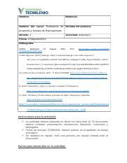 ACT1 Evaluacion de Proyectos y FF docx Nombre Matrícula Nombre del