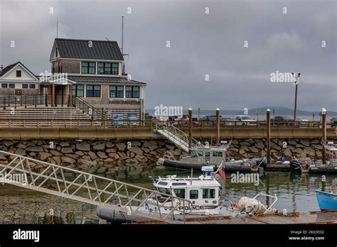 Plymouth Massachusetts Usa September 12 2022 Harbor Master Area At Plymouth Harbor On Cape