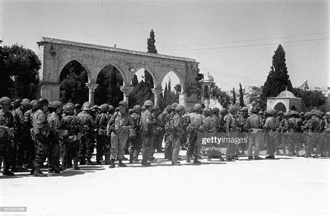 At The End Of The Six Day War Israeli Paratroopers Gather On The