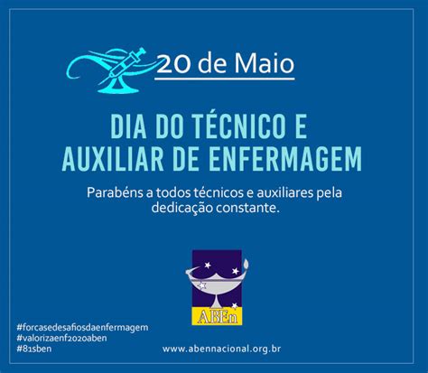 De Maio Dia Do T Cnico E Auxiliar De Enfermagem Aben Nacional