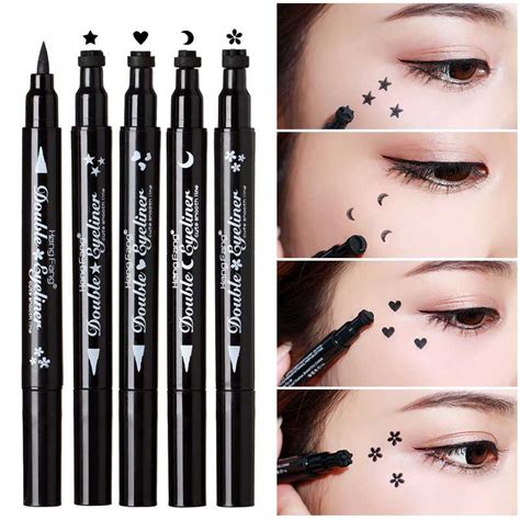 Double Head Waterproof Liquid Eyeliner Quick Drying Non Blooming Color