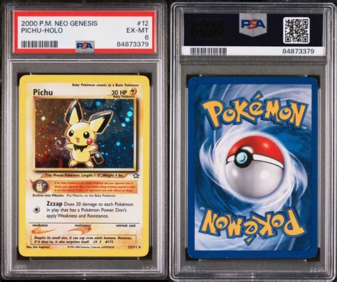 Pok Mon Tcg Psa Pichu Neo Genesis Holo Unlimited Holo Rare