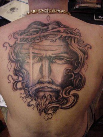 best tattos 2011: Jesus Tattoo On Back So Realistic