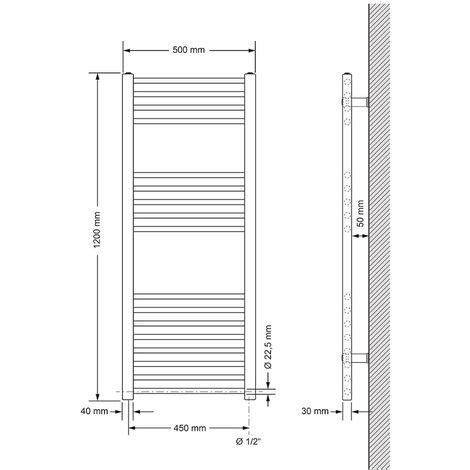 Ecd Germany Radiador Toallero El Ctrico Para Ba O X Mm