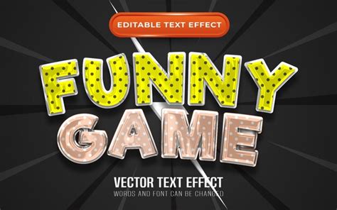 Efecto De Texto Editable Divertido Juego Vector Premium