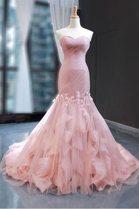 Strapless Pink Mermaid Formal Evening Dress Rs2015 Pink Evening Dress