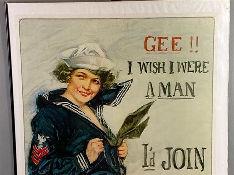 Sold Price Gee I Wish I Were A Man Id Join The Navy Poster Print