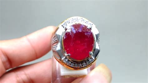 Cincin Batu Permata Ruby Cutting Merah Delima Asli Kode 1501 YouTube