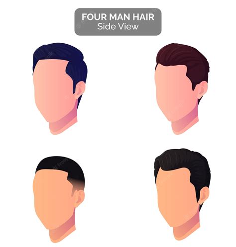 Premium Vector | Men Profile View haircut and head Side View, Modern ...