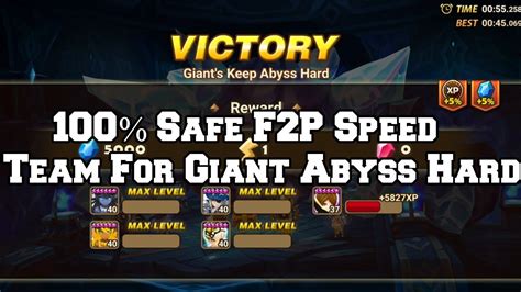 100 Safe F2P Speed Team For Giant Abyss Hard Summoners War YouTube