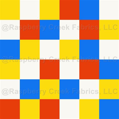 Funfair Checkerboard Colorful Checks In Blue Red Yellow And White