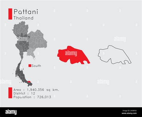 Pattani vector outline map hi-res stock photography and images - Alamy