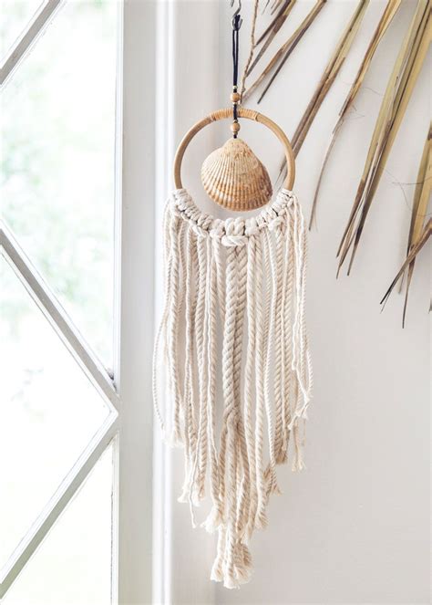 Beach Shack Shell Wall Hanging Bohemian Home Decor By Soulmakes Bohemian Shells Wallhanging