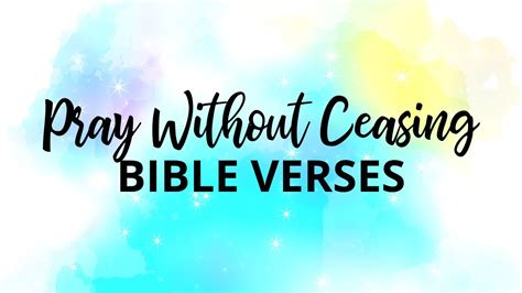 Pray Without Ceasing Bible Verses YouTube