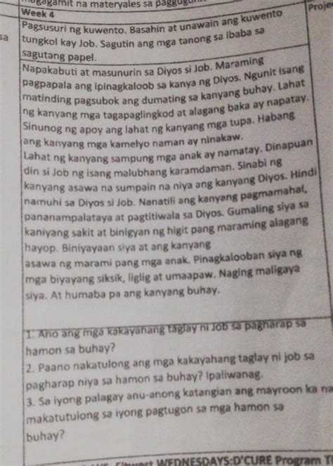 1 Ano Ang Mga Kakayahang Taglay Ni Job Sa Pagharap Sa Hamon Sa Buhay