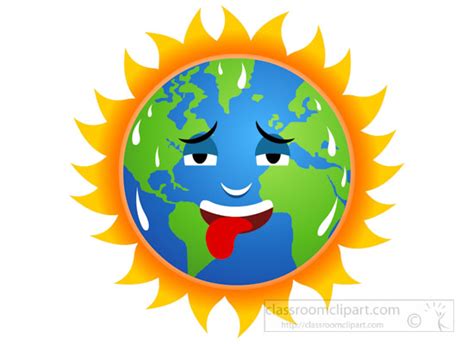 Environment Clipart Earth Character Getting Hot Due To Global Warming Clipart 125 Classroom