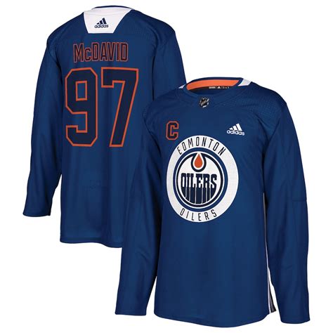 adidas Connor McDavid Edmonton Oilers Royal Practice Player Jersey