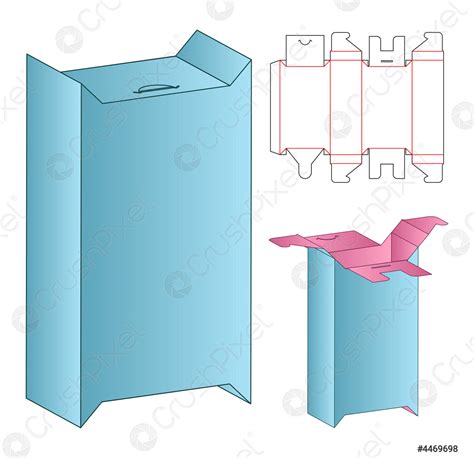 Box Packaging Die Cut Template Design 3d Mock Up Stock Vector 4469698 Crushpixel